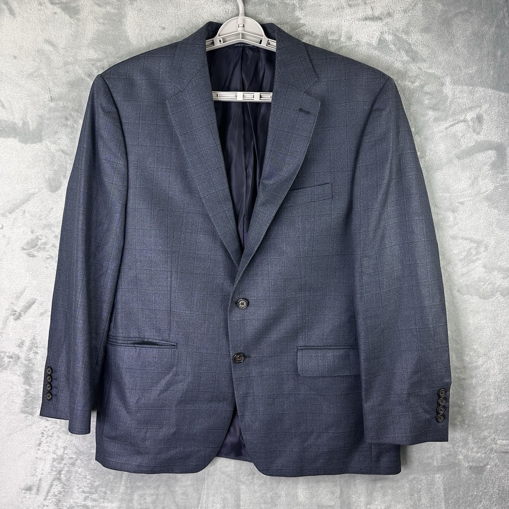 Ralph by Ralph Lauren Blazer Mens 44R Blue Plaid Silk Wool 2 Button Canada